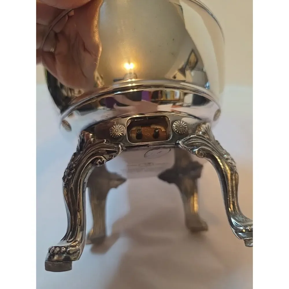 Vintage yb45 newport Footed Silver Plate Warming Dish No Power Supply